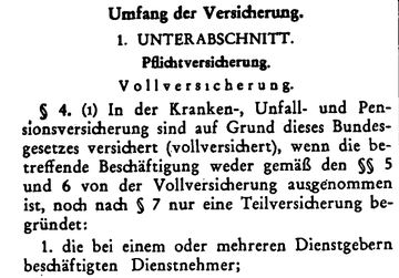 Gesetzestext &sect; 4 des ASVG