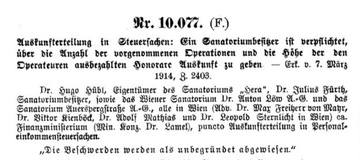 Erkenntniskopf der Entscheidung Budw. 10077